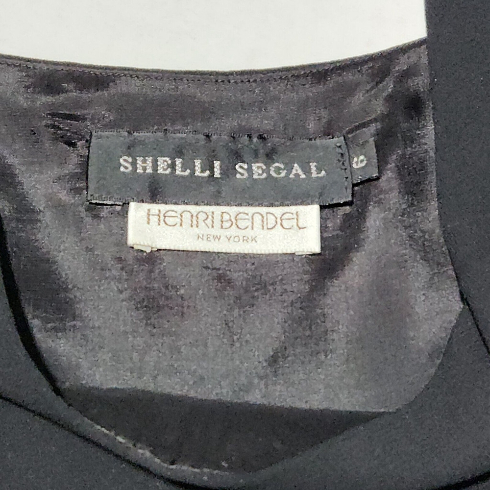 LAUNDRY by Shelli Segal Black Dress Knife Pleated LBD Satin Bow Waist Trim Sz 6 - Picture 3 of 10